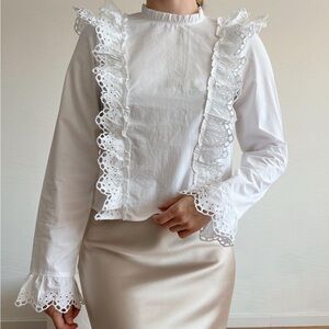 New H&M White Cotton Blouse